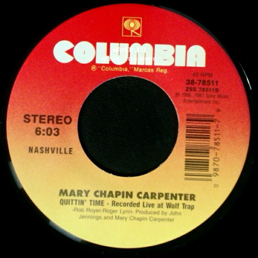 Mary Chapin Carpenter - I Want To Be Your Girlfriend / Quittin' Time - Recorded Live At Wolf Trap side B