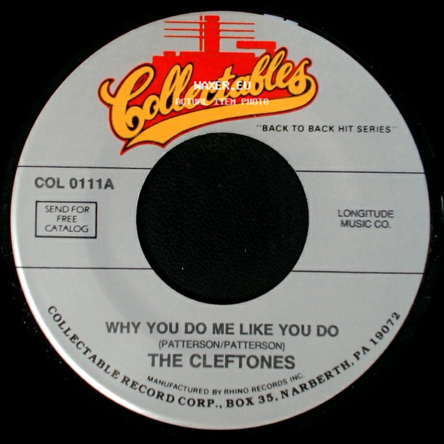 The Cleftones - You Baby You / Why You Do Me Like You Do side B