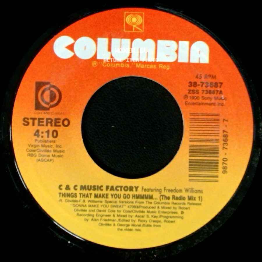 C & C Music Factory Featuring Freedom Williams - Things That Make You Go Hmmm... (The Radio Mix 1) / Things That Make You Go Hmmmm... (The Radio Mix 2) side A