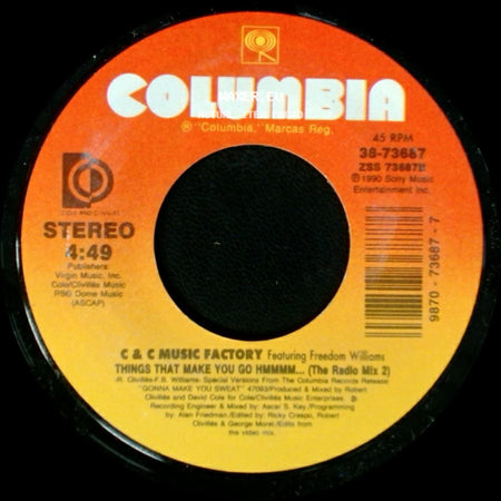C & C Music Factory Featuring Freedom Williams - Things That Make You Go Hmmm... (The Radio Mix 1) / Things That Make You Go Hmmmm... (The Radio Mix 2) side B