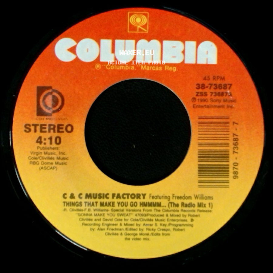 C & C Music Factory Featuring Freedom Williams - Things That Make You Go Hmmmm... (The Radio Mix 1) / Things That Make You Go Hmmm... (The Radio Mix 2) side A