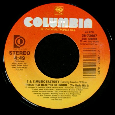 C & C Music Factory Featuring Freedom Williams - Things That Make You Go Hmmmm... (The Radio Mix 1) / Things That Make You Go Hmmm... (The Radio Mix 2) side B