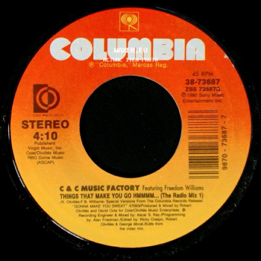 C & C Music Factory Featuring Freedom Williams - Things That Make You Go Hmmmm... (The Radio Mix 1) / Things That Make You Go Hmmm... (The Radio Mix 2) side A
