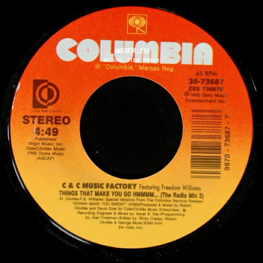 C & C Music Factory Featuring Freedom Williams - Things That Make You Go Hmmmm... (The Radio Mix 1) / Things That Make You Go Hmmm... (The Radio Mix 2) side B