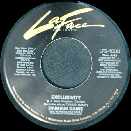 Damian Dame - Exclusivity / Exclusivity (Instrumental) side A