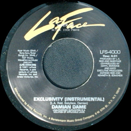 Damian Dame - Exclusivity (Instrumental) / Exclusivity side A