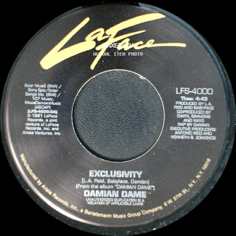 Damian Dame - Exclusivity (Instrumental) / Exclusivity side B