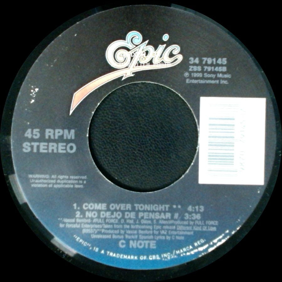 C Note - Come Over Tonight / No Dejo De Pensar / Wait Till I Get Home side A
