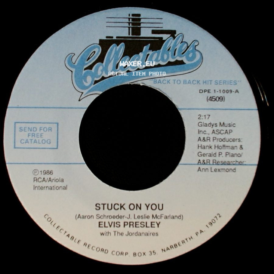 Elvis Presley With The Jordanaires / Elvis Presley - Fame And Fortune / Stuck On You side B