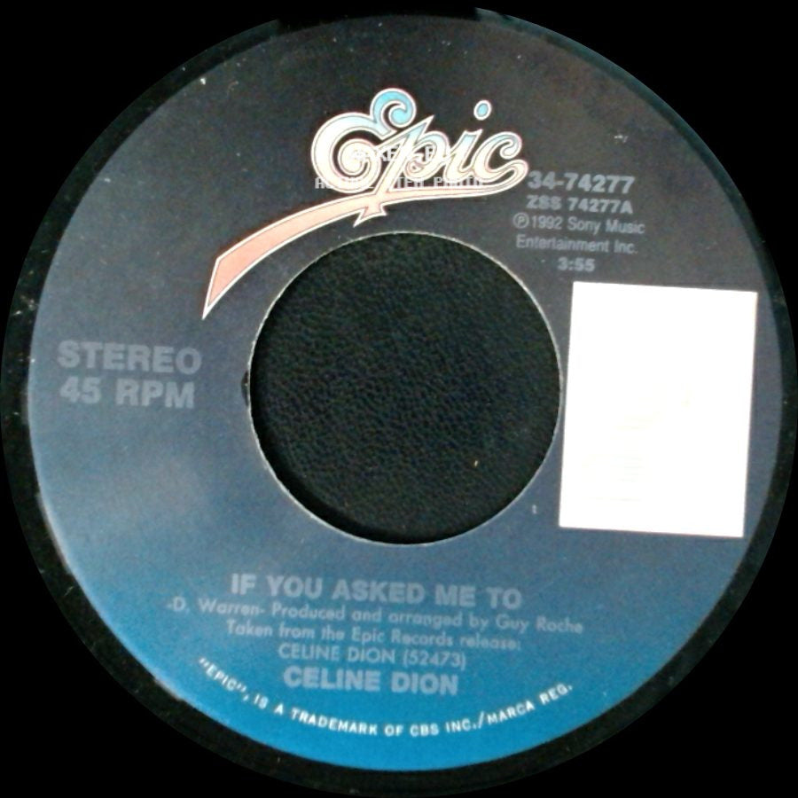 Celine Dion - If You Asked Me To / Where Does My Heart Beat Now side A