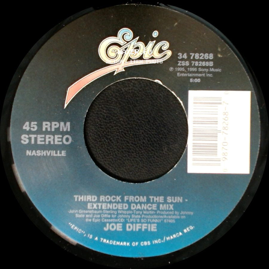 Joe Diffie - Third Rock From The Sun - Extended Dance Mix / Down In A' Ditch side A