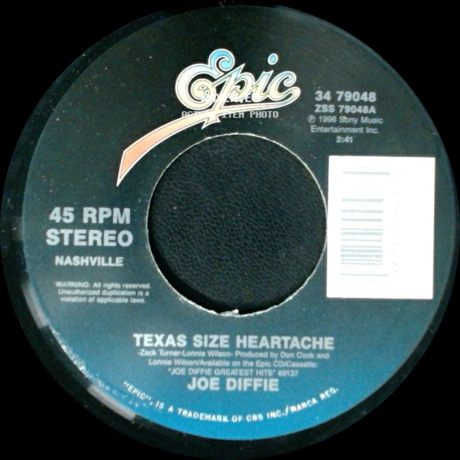 Joe Diffie - Texas Size Heartache / Poor Me side A