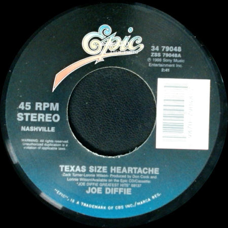 Joe Diffie - Texas Size Heartache / Poor Me side A