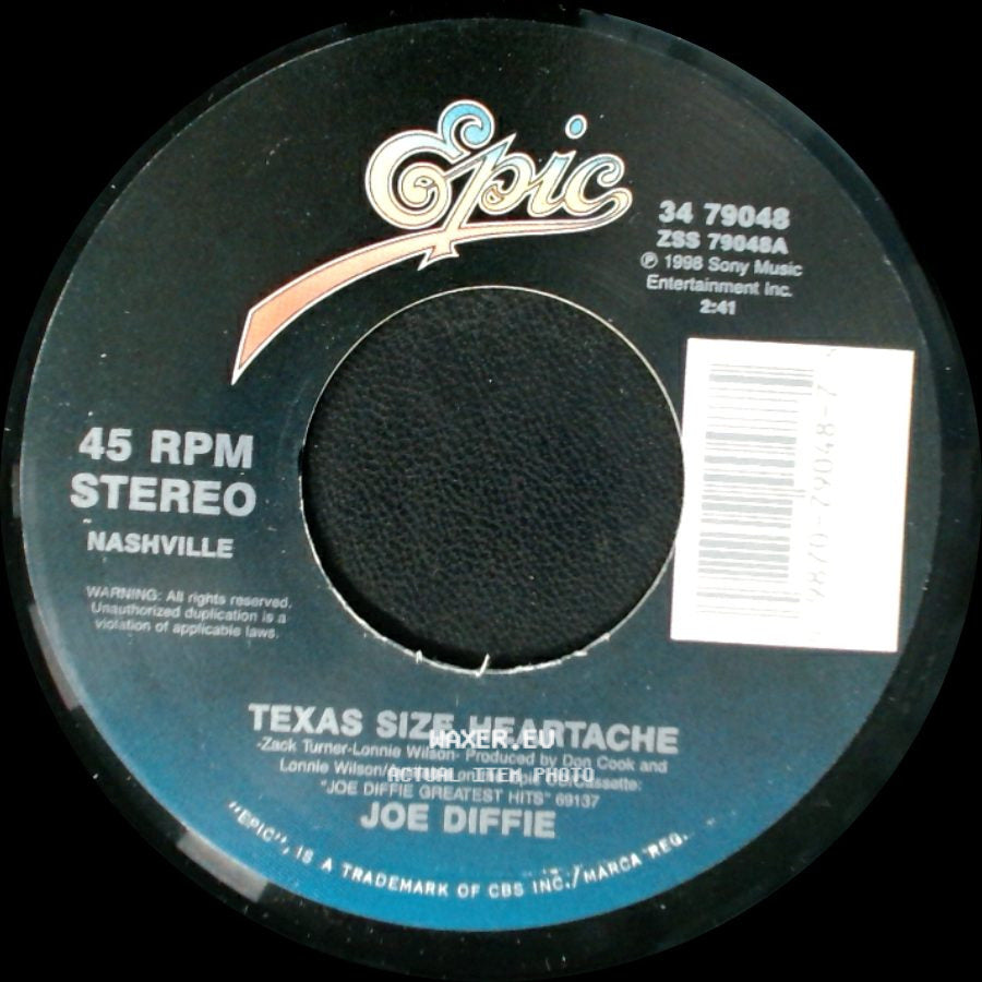 Joe Diffie - Poor Me / Texas Size Heartache side B