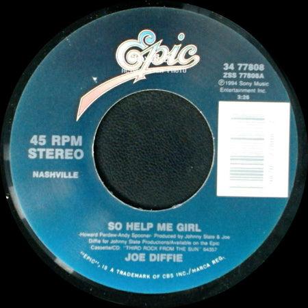 Joe Diffie - The Cows Came Home / So Help Me Girl side B