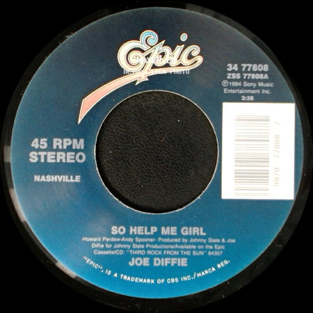 Joe Diffie - The Cows Came Home / So Help Me Girl side B