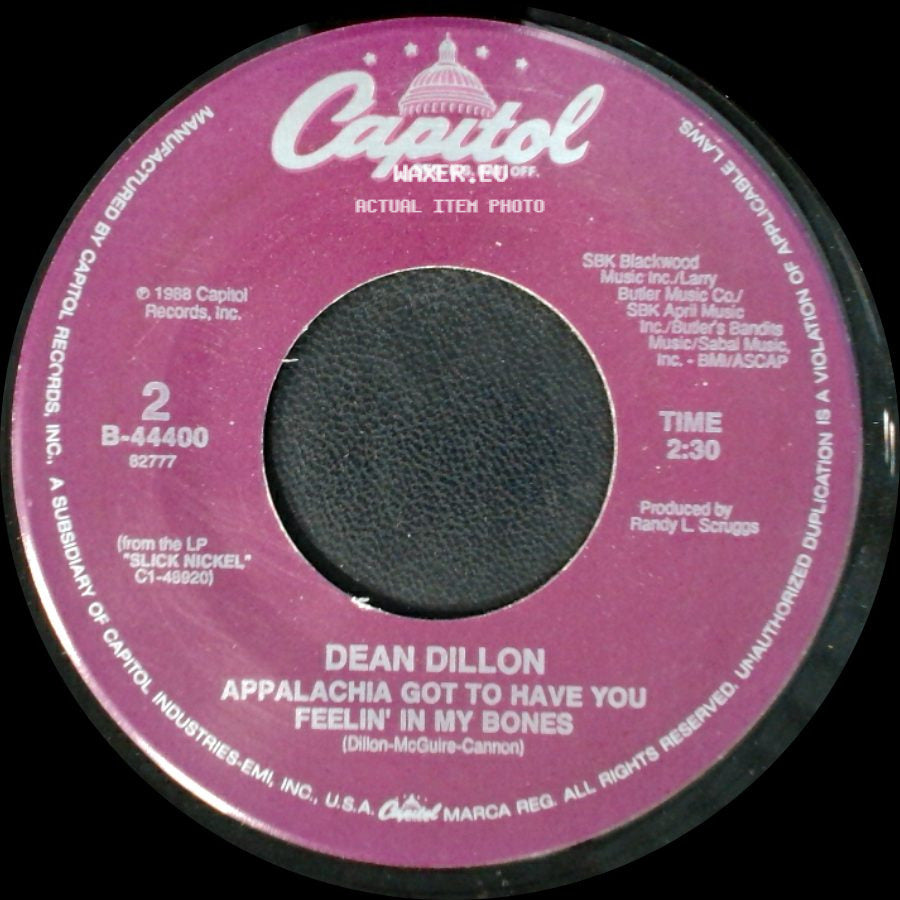 Dean Dillon - It's Love That Makes You Sexy / Appalachia Got To Have You / Feelin' In My Bones side B