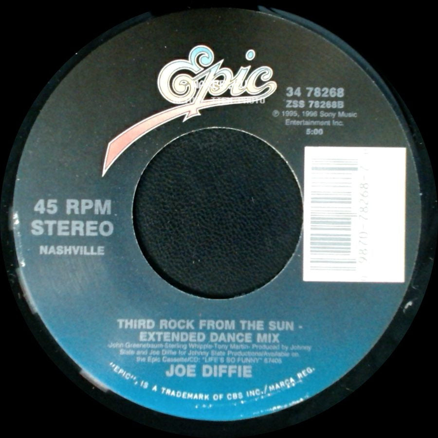 Joe Diffie - Third Rock From The Sun - Extended Dance Mix / Down In A Ditch side A