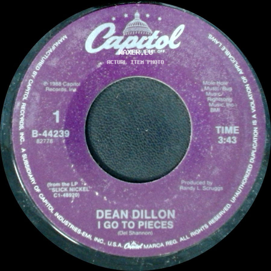 Dean Dillon - Hard Time For Lovers / I Go To Pieces side B