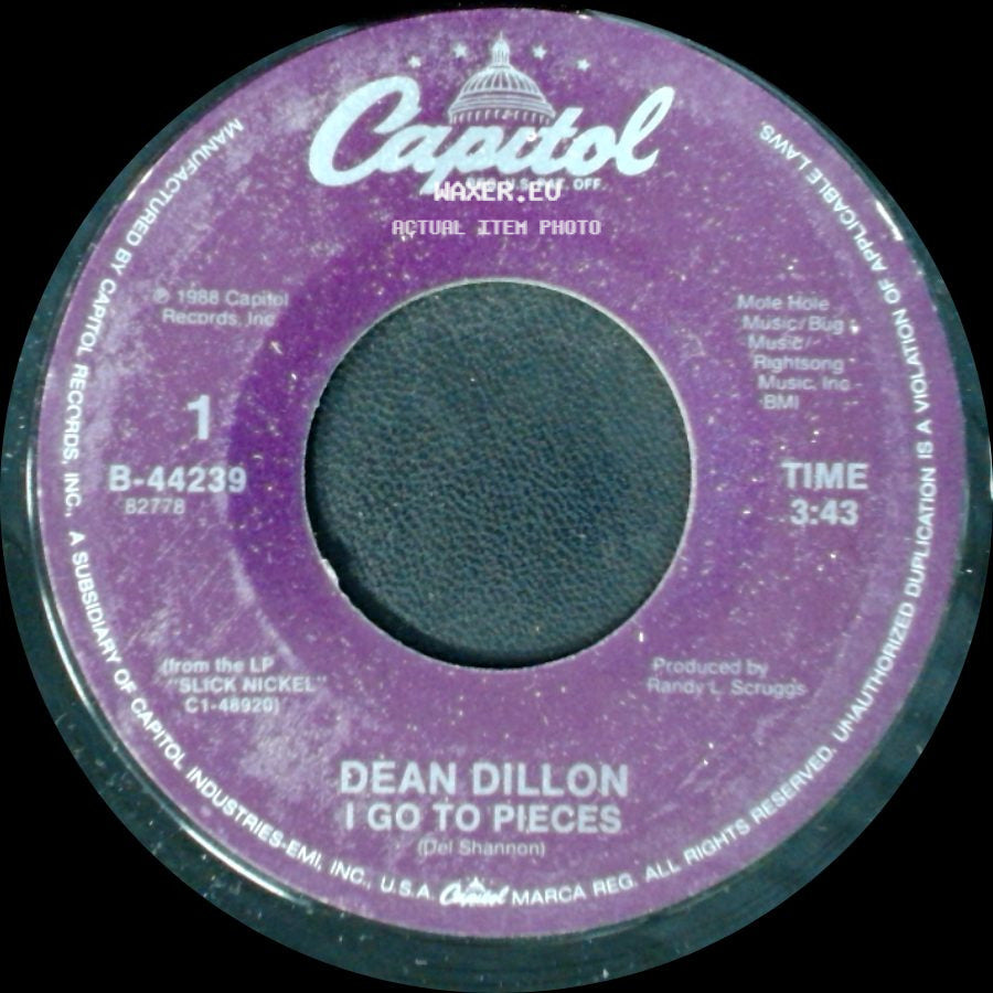 Dean Dillon - Hard Time For Lovers / I Go To Pieces side B