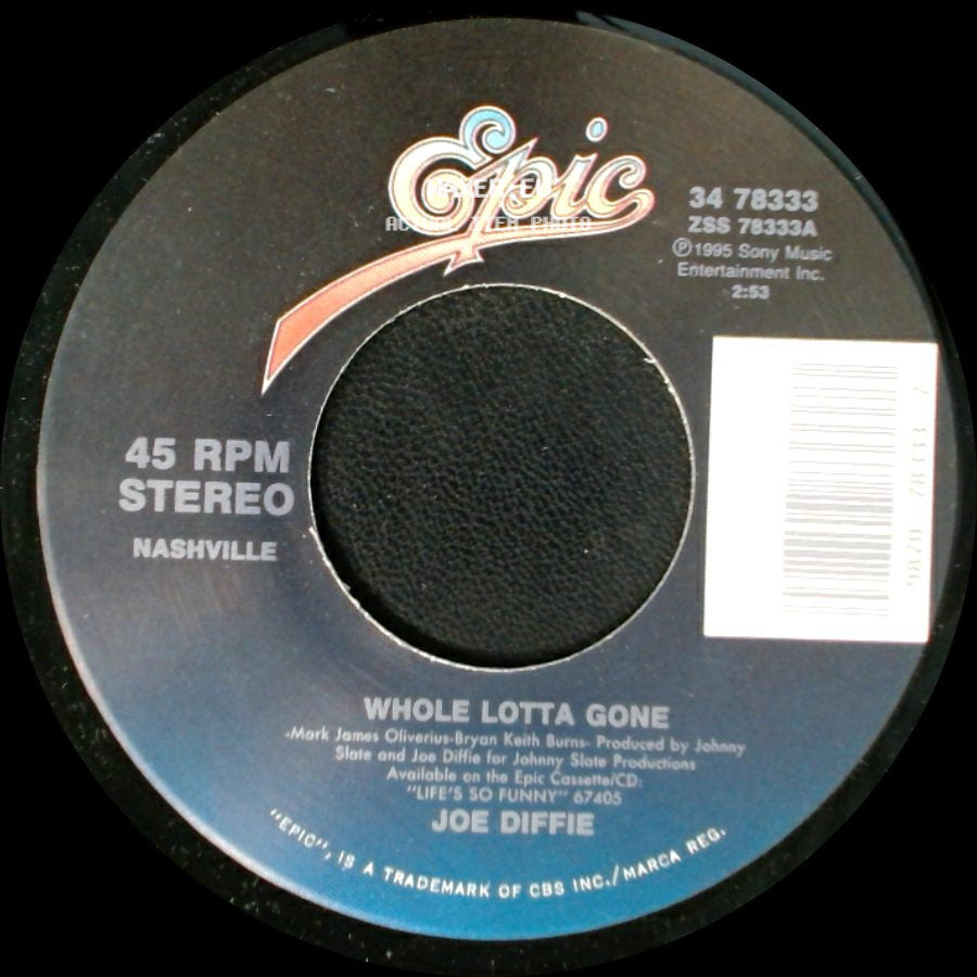 Joe Diffie - Back To The Cave / Whole Lotta Gone side B