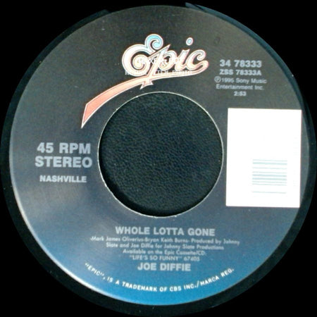Joe Diffie - Back To The Cave / Whole Lotta Gone side B