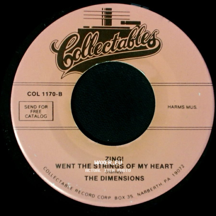 The Dimensions - Over The Rainbow / Zing! Went The Strings Of My Heart side B