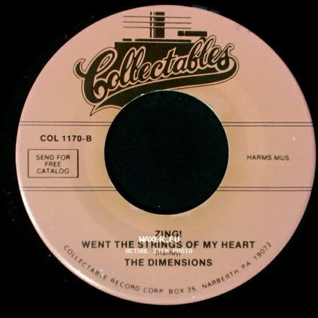 The Dimensions - Over The Rainbow / Zing! Went The Strings Of My Heart side B
