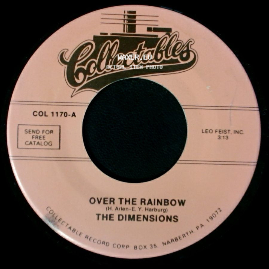 The Dimensions - Zing! Went The Strings Of My Heart / Over The Rainbow side B