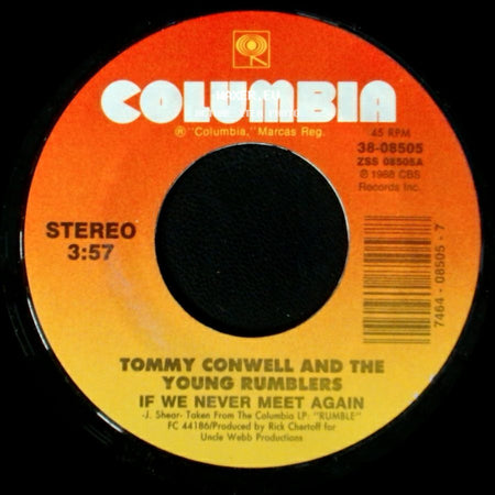 Tommy Conwell And The Young Rumblers - Everything They Say Is True / If We Never Meet Again side B