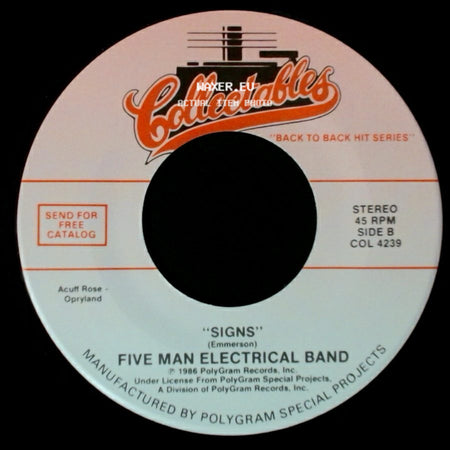 Blue Cheer / Five Man Electrical Band - Summertime Blues / Signs side B