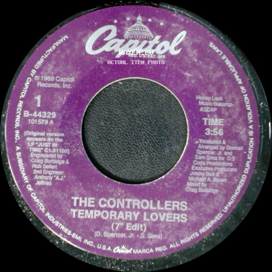 The Controllers - Temporary Lovers (Instrumental) / Temporary Lovers (7" Edit) side B