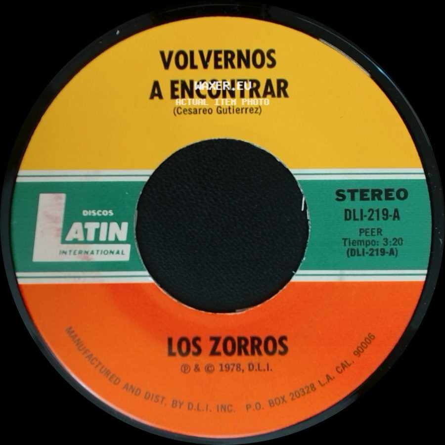 Los Zorros - Mariposa Tornasol / Volvernos A Encontrar side B