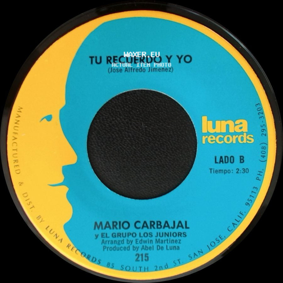 Mario Carbajal Y El Grupo Los Juniors - Dos Rosas / Tu Recuerdo Y Yo side B