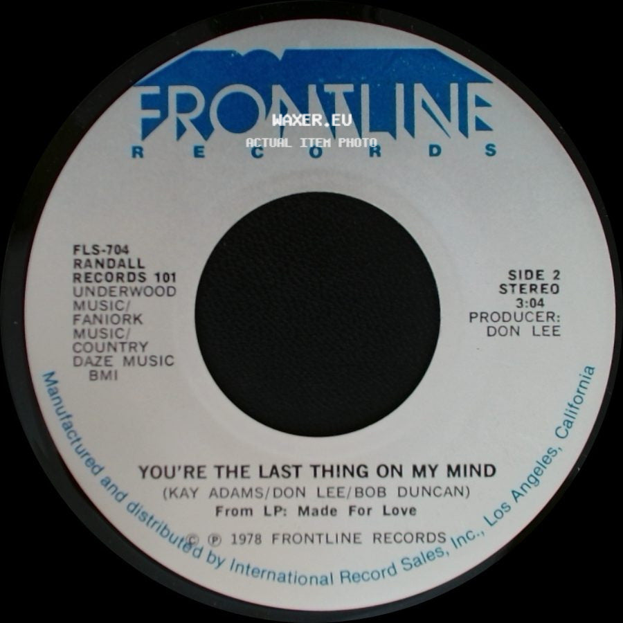 Randall - You Show Me Yours & I'll Show You Mine / You're The Last Thing On My Mind side B