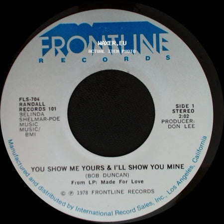 Belinda - You Show Me Yours & I'll Show You Mine / You're The Last Thing On My Mind side A