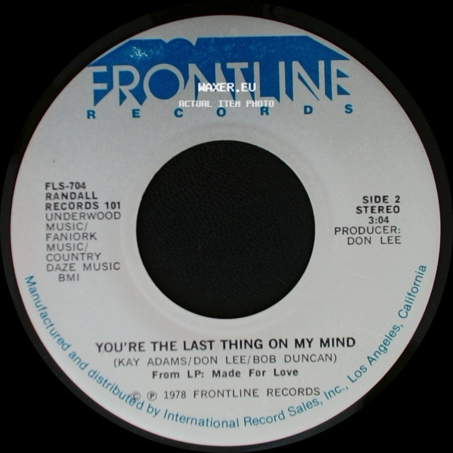 Belinda - You Show Me Yours & I'll Show You Mine / You're The Last Thing On My Mind side B