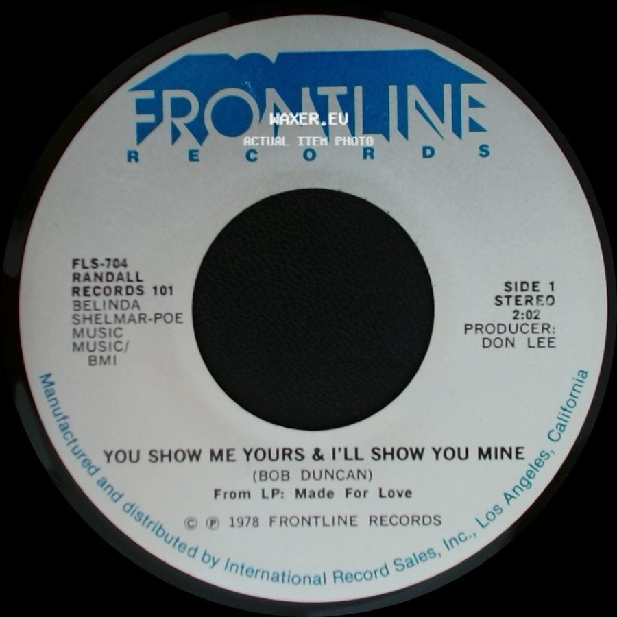 Randall Records 101 / Randall - You Show Me Yours & I'll Show You Mine / You're The Last Thing On My Mind side A