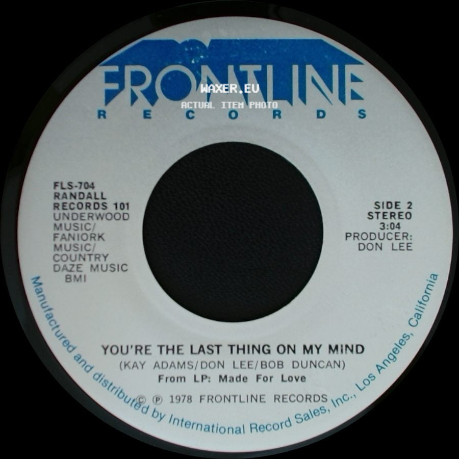 Randall Records 101 / Randall - You Show Me Yours & I'll Show You Mine / You're The Last Thing On My Mind side B