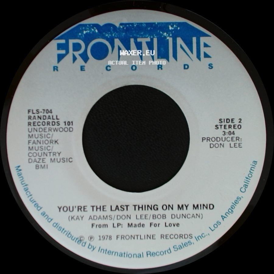Bob Duncan - You Show Me Yours & I'll Show You Mine / You're The Last Thing On My Mind side B