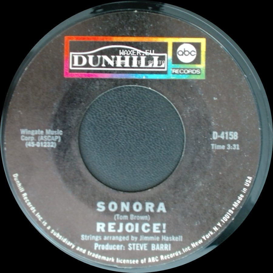 Sonora / Golden Gate Park - Rejoice! / Rejoice! side A