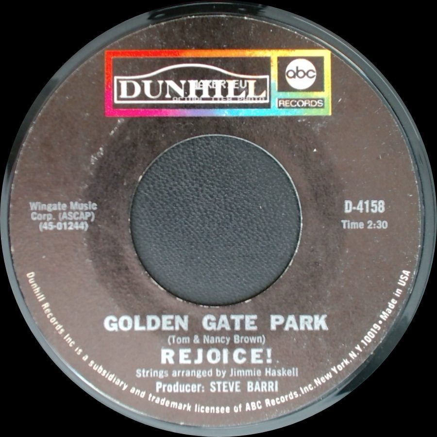 Sonora / Golden Gate Park - Rejoice! / Rejoice! side B