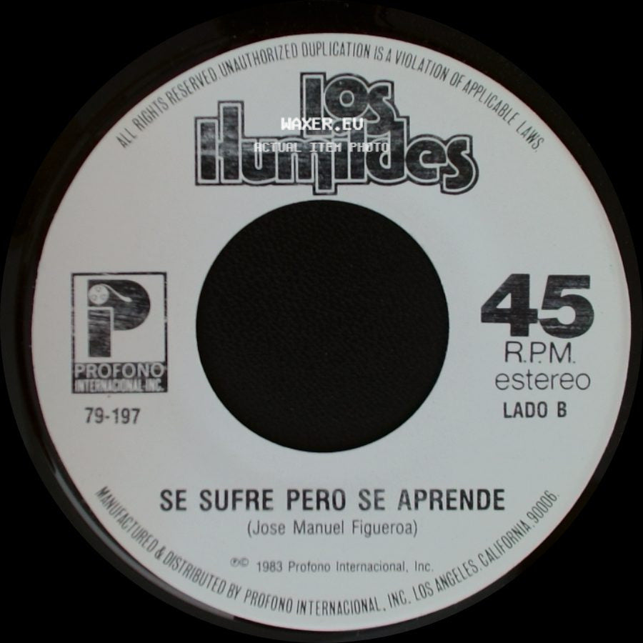 Los Humildes / Los Ilumides - Tu Retrato / Se Sufre Pero Se Aprende side B