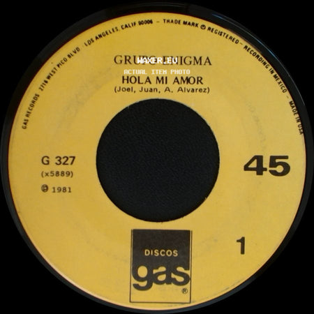 Grupo Enigma - Chiquilla / Hola Mi Amor side B