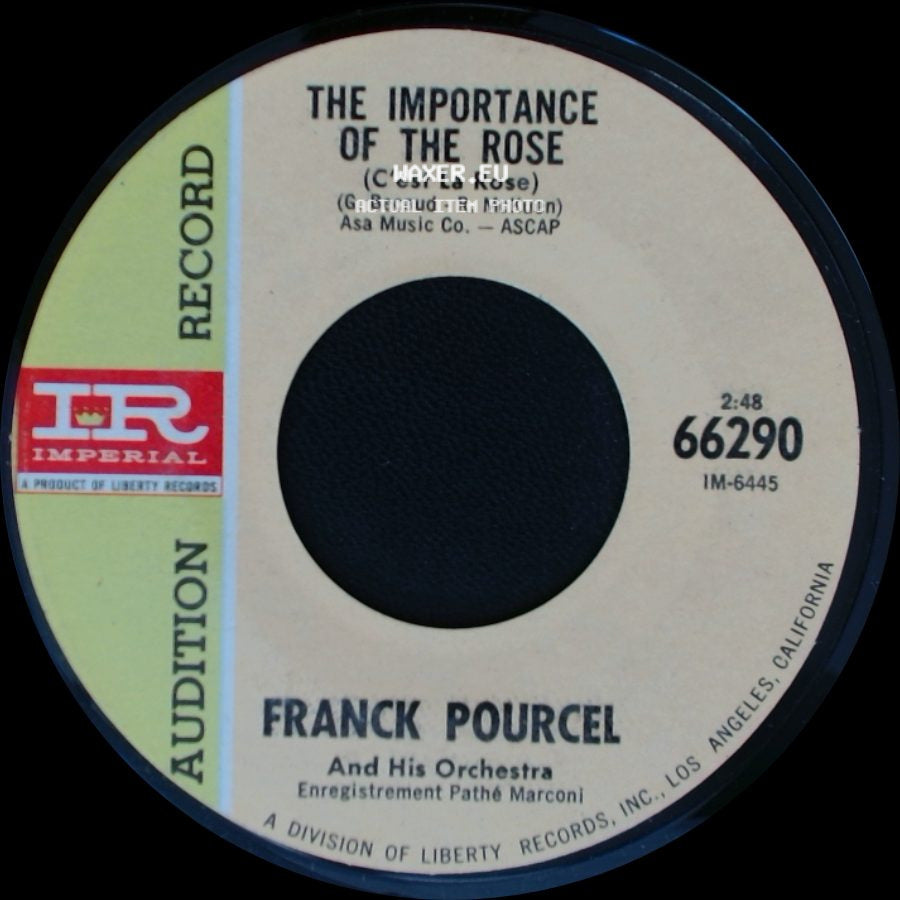 Franck Pourcel / Franck Pourcel And His Orchestra - The Importance Of The Rose (C'est La Rose) / Aranjuez, D'apres L'adagio (2Eme Mouv.) Du Concerto D'aranjuez De Joaquin Rodrigo-Vidre side A