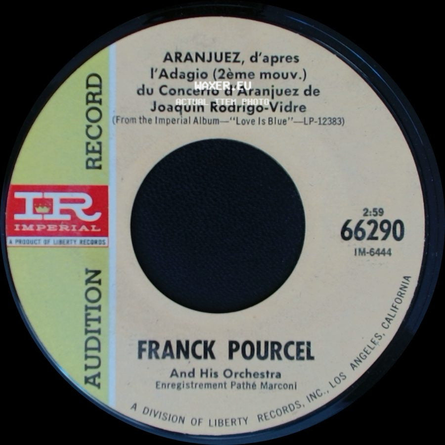 Franck Pourcel / Franck Pourcel And His Orchestra - The Importance Of The Rose (C'est La Rose) / Aranjuez, D'apres L'adagio (2Eme Mouv.) Du Concerto D'aranjuez De Joaquin Rodrigo-Vidre side B