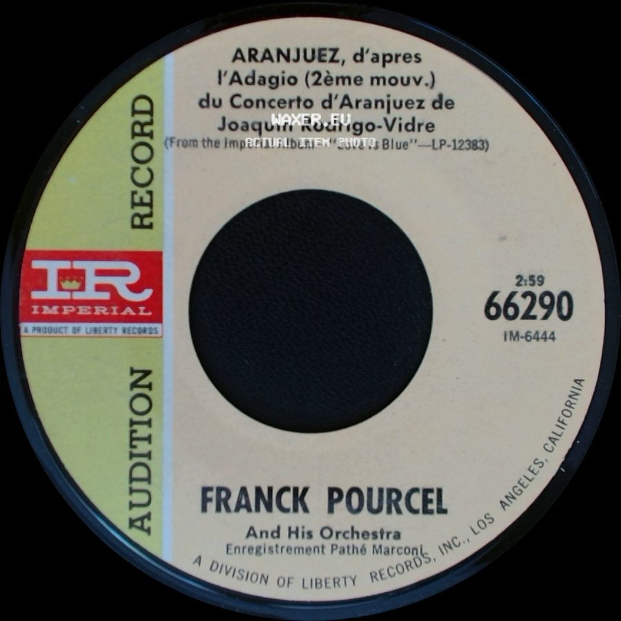 Franck Pourcel / Franck Pourcel And His Orchestra - Aranjuez, D’apres L’adagio (2Ème Mouv.) Du Concerto D’aranjuez De Joaquin Rodrigo-Vidre / The Importance Of The Rose (C'est La Rose) side A
