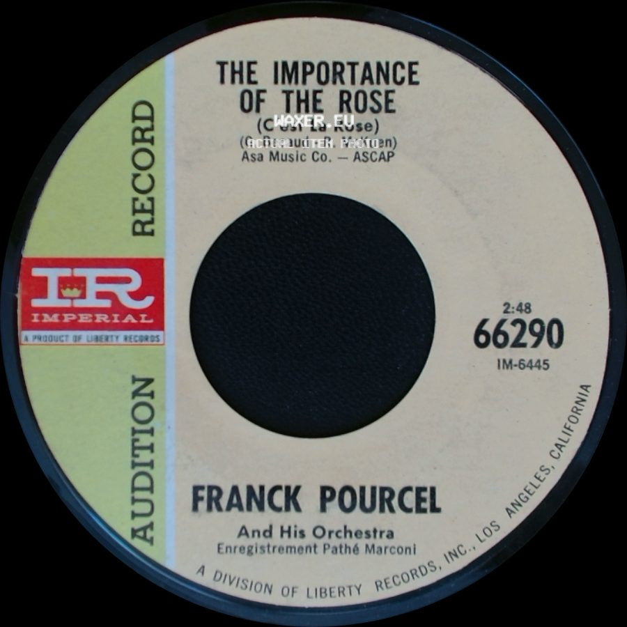 Franck Pourcel / Franck Pourcel And His Orchestra - Aranjuez, D’apres L’adagio (2Ème Mouv.) Du Concerto D’aranjuez De Joaquin Rodrigo-Vidre / The Importance Of The Rose (C'est La Rose) side B