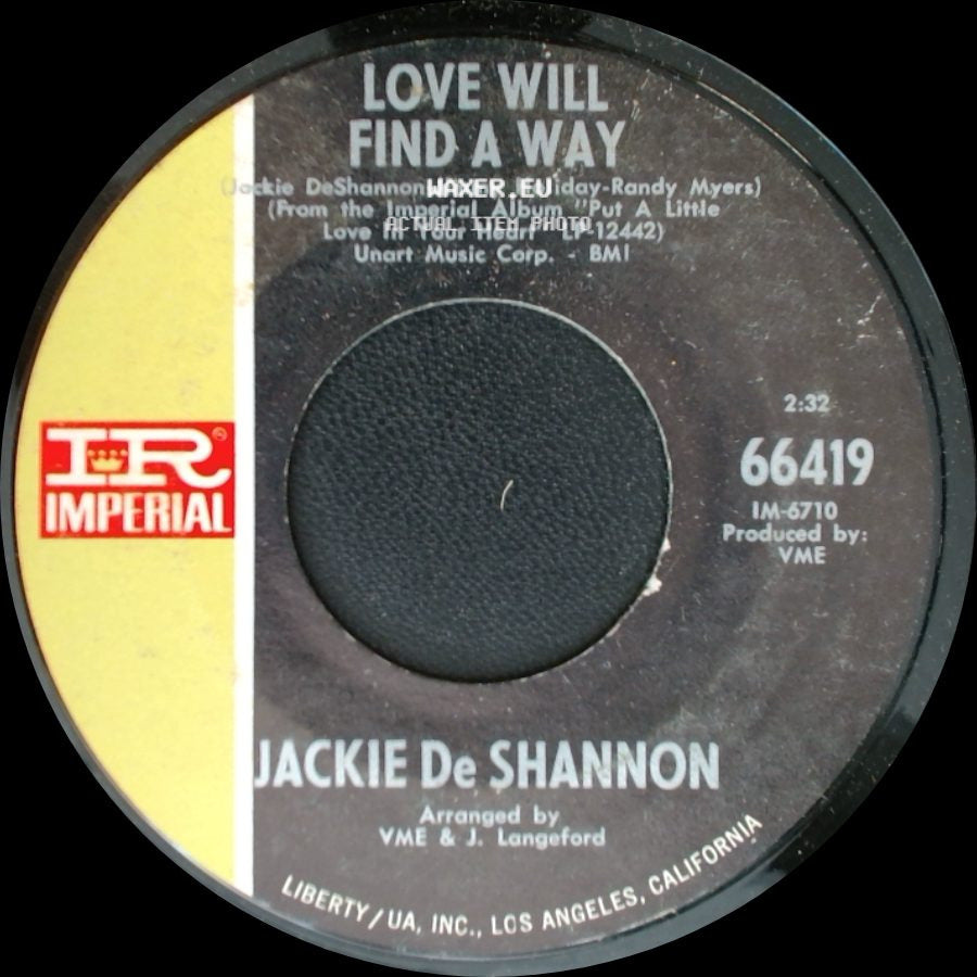 Jackie De Shannon - Love Will Find A Way / I Let Go Completely side A