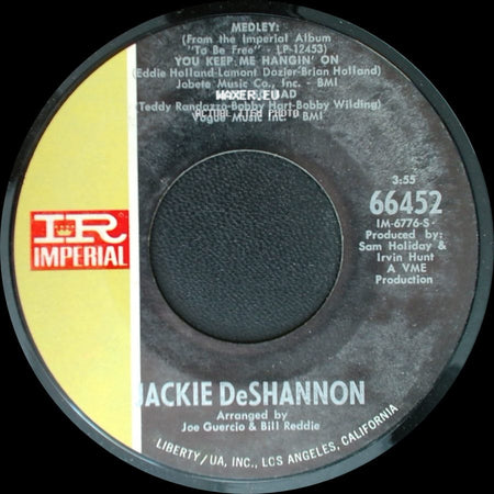 Jackie Deshannon - What Was Your Day Like / Medley: (From The Imperial Album 'to Be Free' (Lp-12453)) You Keep Me Hangin' On / Hurt So Bad side B